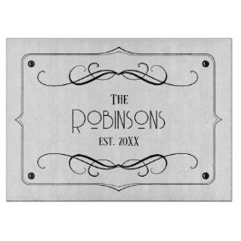 Tabla De Cortar Nombre de familia y Vintage de película de un año