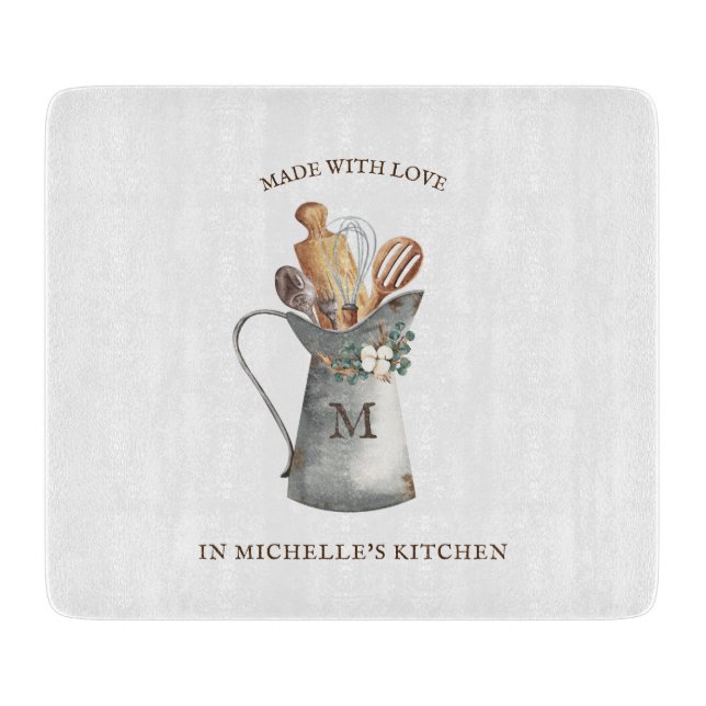 Tabla De Cortar Nombre de granja rústica (Anverso)