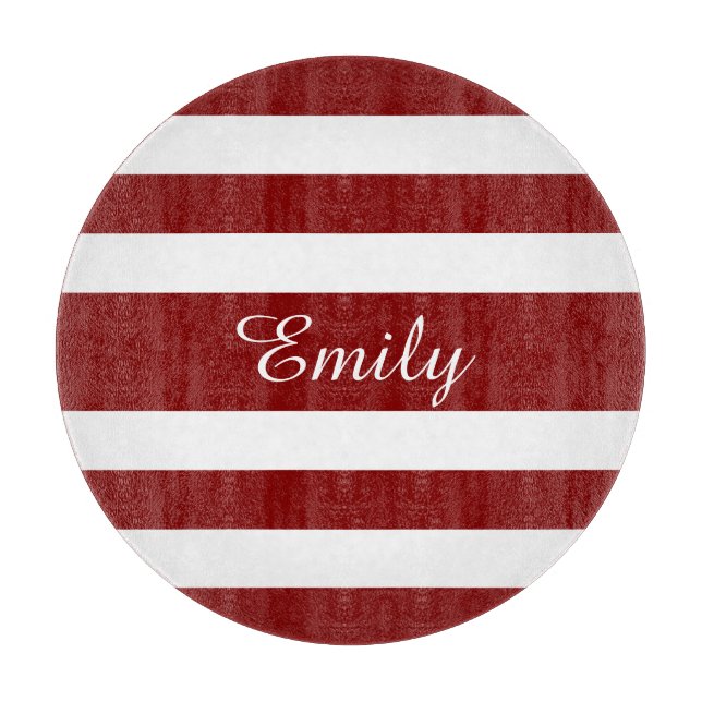 Tabla De Cortar Nombre del patrón de rayas rojas moderno (Anverso)