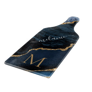 Tabla De Cortar Nombre Monograma Tablero de corte Agitado Marble d