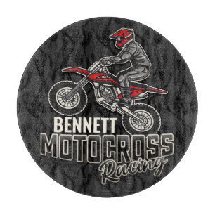 Tabla De Cortar NOMBRE personalizado Carreras Motocross de ciclism