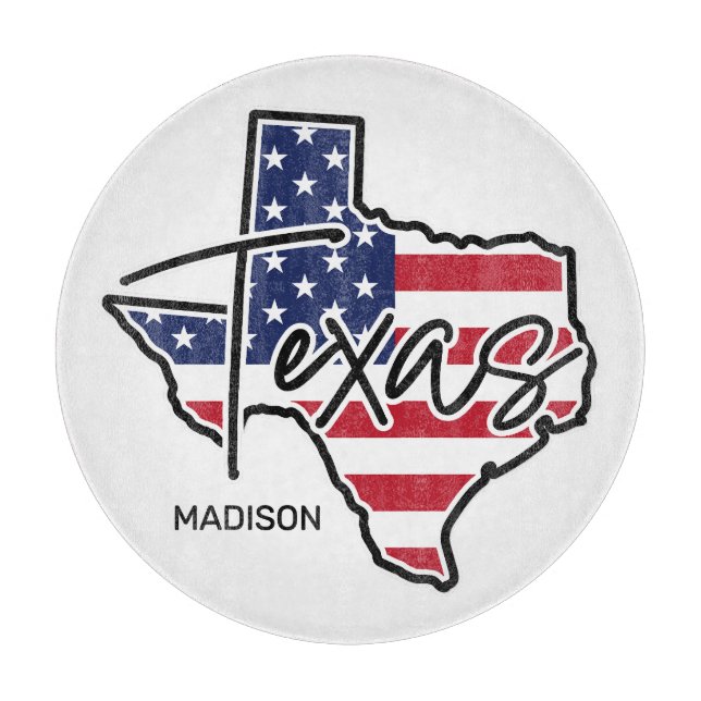 Tabla De Cortar Nombre personalizado de Texas (Anverso)