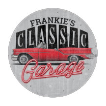 NOMBRE personalizado Faux Neon 1950's Classic Car 