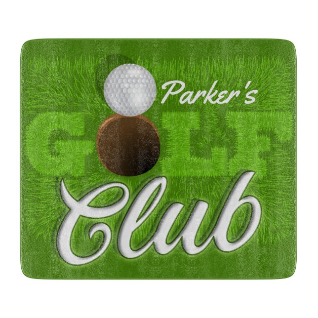 Tabla De Cortar NOMBRE Personalizado Golf Green Golf Course Club (Anverso)