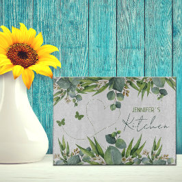 Tabla De Cortar Nombre personalizado Hojas de color verde