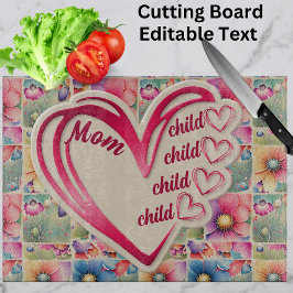 Tabla De Cortar Nombre Personalizado Mamá Niños Florales Por Toda 