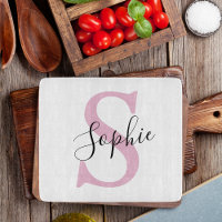 Nombre personalizado moderno Monograma rosa