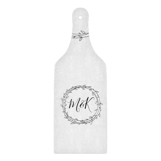 Tabla De Cortar Nombre personalizado Monogramas Pareja (Anverso)