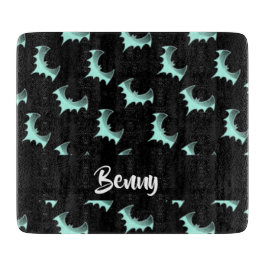 Tabla De Cortar Nombre personalizado murciélagos azules