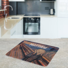 Tabla De Cortar Nombre personalizado pintura azul naranja La crema