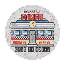 Tabla De Cortar NOMBRE personalizado Retro 50 Diner Rótulo 50 Atóm