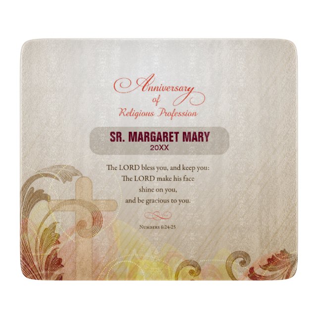 Tabla De Cortar Nombre personalizado y monja de año, 60º aniversar (Anverso)