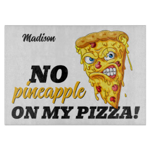 Tabla De Cortar Nombre personalizado y pizza de ingredientes enoja