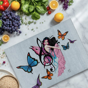 Tabla De Cortar Nota de música Mariposas Fairy
