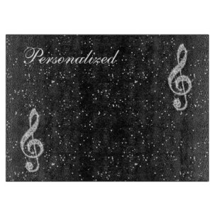 Tabla De Cortar Nota musical de diamante brillante personalizada