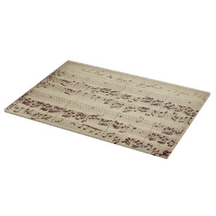 Tabla De Cortar Notas de Música Antiguas - Hoja de Música de Bach
