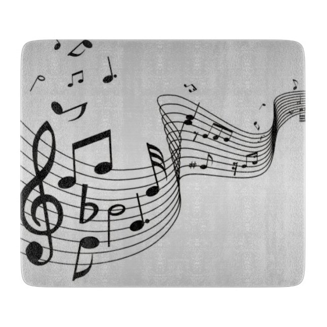 Tabla De Cortar Notas musicales en plata (Anverso)
