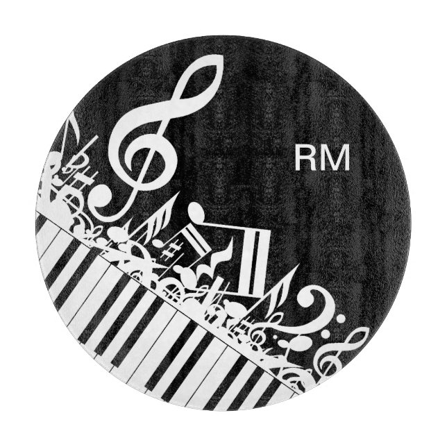 Tabla De Cortar Notas musicales y llaves embarulladas (Anverso)