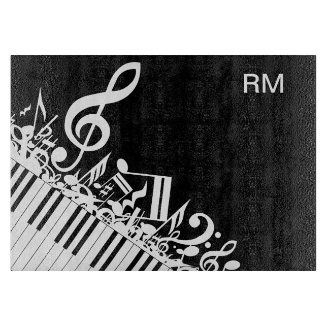 Tabla De Cortar Notas musicales y llaves embarulladas (Anverso)