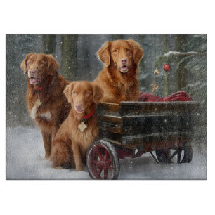 Tabla De Cortar Nova Scotia Duck Toller Retriever Trineo Nevado