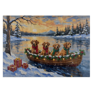Tabla De Cortar Nova Scotia Duck Tolling Retriever Navidad Barco