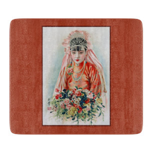 Tabla De Cortar Novia en rojo a Boda chino en Shanghai