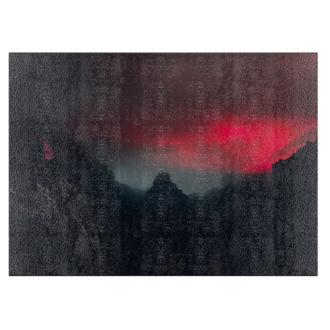 Tabla De Cortar Nubes, niebla y montañas ardiendo (Anverso)