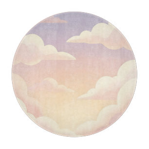 Tabla De Cortar Nubes soñadoras de suaves pasteles en un cielo de