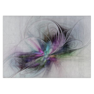 Tabla De Cortar Nueva vida, arte abstracto fractal de fantasía col