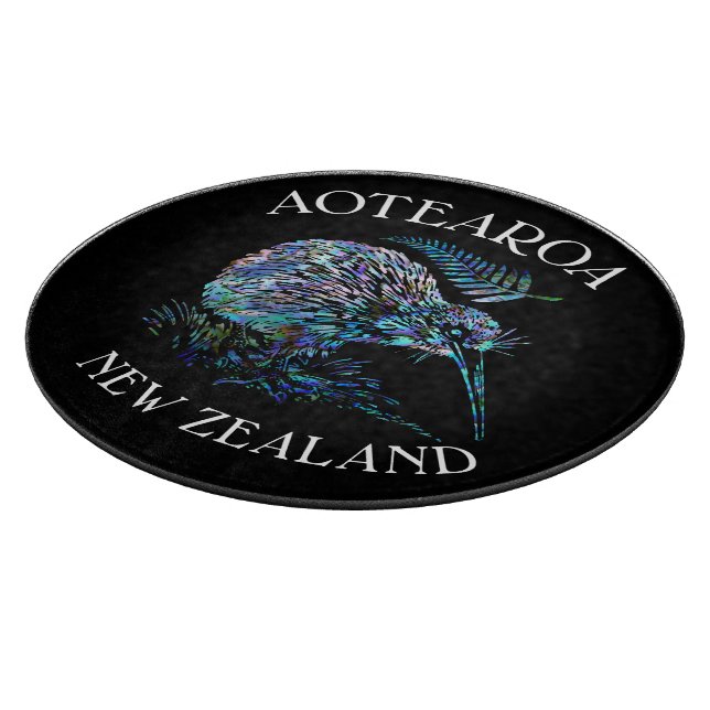 TABLA DE CORTAR NUEVA ZELANDIA KIWI FERN PAUA (Borde)