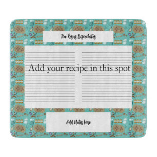 Tabla De Cortar Nuevo México Biscochito Cookies Tarjeta de receta 