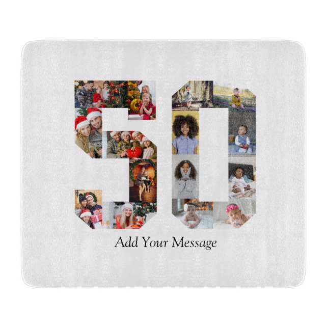 Tabla De Cortar Número 50 Collage de fotos (Anverso)