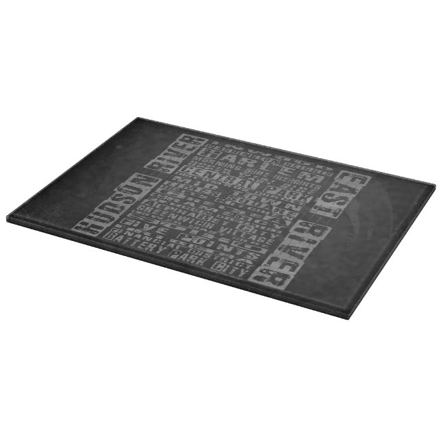 Tabla De Cortar NYC Vecindarios Gris (Borde)