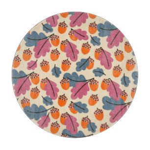 Tabla De Cortar Oak otoñal: Patrón de hojas y maíz