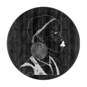 Tabla De Cortar Obras de arte negras y blancas de los Chicas afric