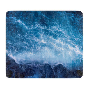 Tabla De Cortar Océano - Olas azules oscuras