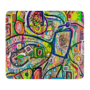 Tabla De Cortar Ocho Martinis 6 x 7 Tablero de corte de vidrio Dec