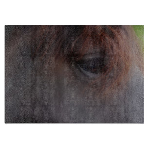 Tabla De Cortar Ojo De Un Animal Negro De Caballo