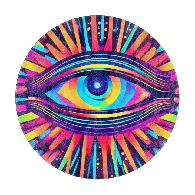 Tabla De Cortar Ojo Neón del Cosmos (Anverso)