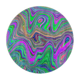 Tabla De Cortar Olas de color trippy Lime Verde y Púrpura