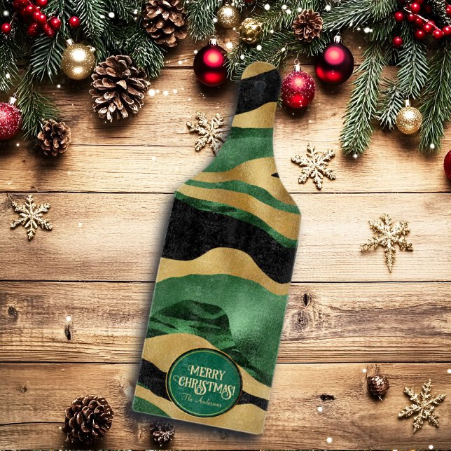 Tabla De Cortar Olas de Purpurina negro de oro verde (Subido por el creador)