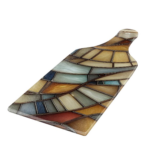Tabla De Cortar Olas de Vidrio Estampado (Borde)