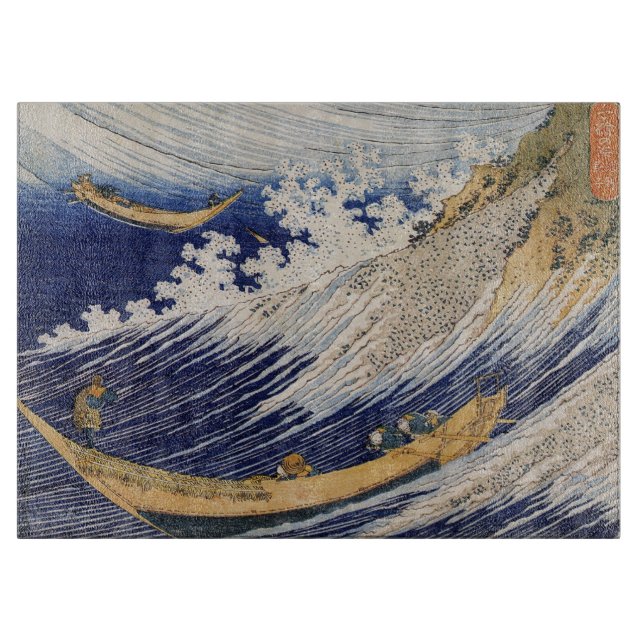 Tabla De Cortar Olas del Océano de Hokusai Barcos Marítimos (Anverso)