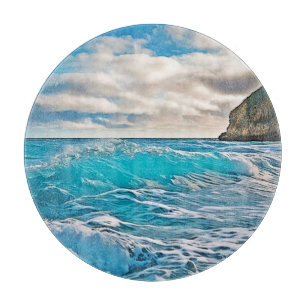 Tabla De Cortar Olas oceánicas: Horizonte azul