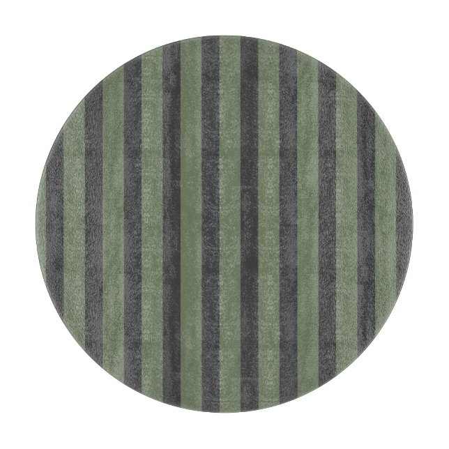 Tabla De Cortar Olive Green Tick Striped Modern (Anverso)