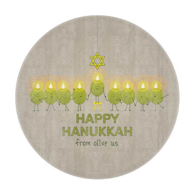 Tabla De Cortar Olive Hanukkah Menorah (Anverso)
