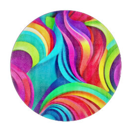 Tabla De Cortar Ondas abstractas vibrantes en color dinámico