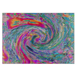 Tabla De Cortar Ondas de Color Psicodélicas Florales Abstractas de