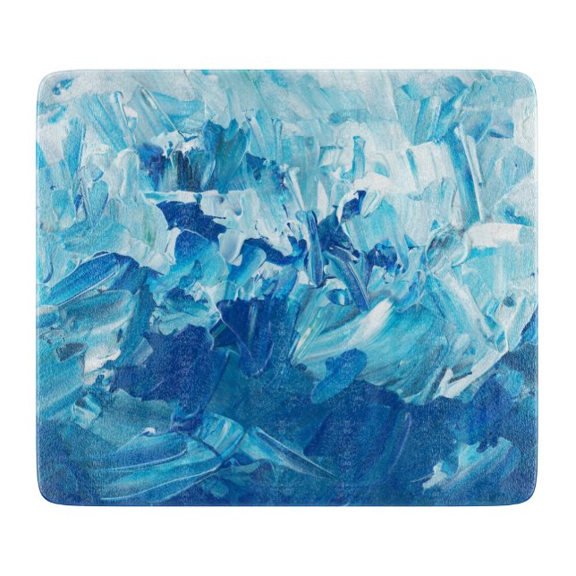 Tabla De Cortar Ondas de pintura azul abstractas (Anverso)
