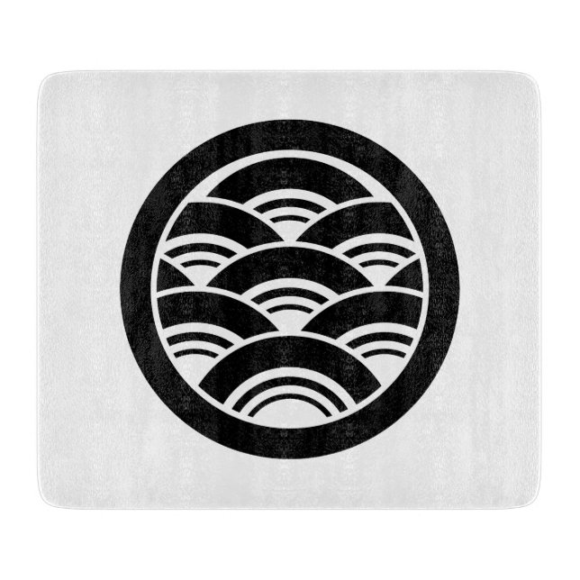 Tabla De Cortar Ondas superpuestas en círculo (Anverso)